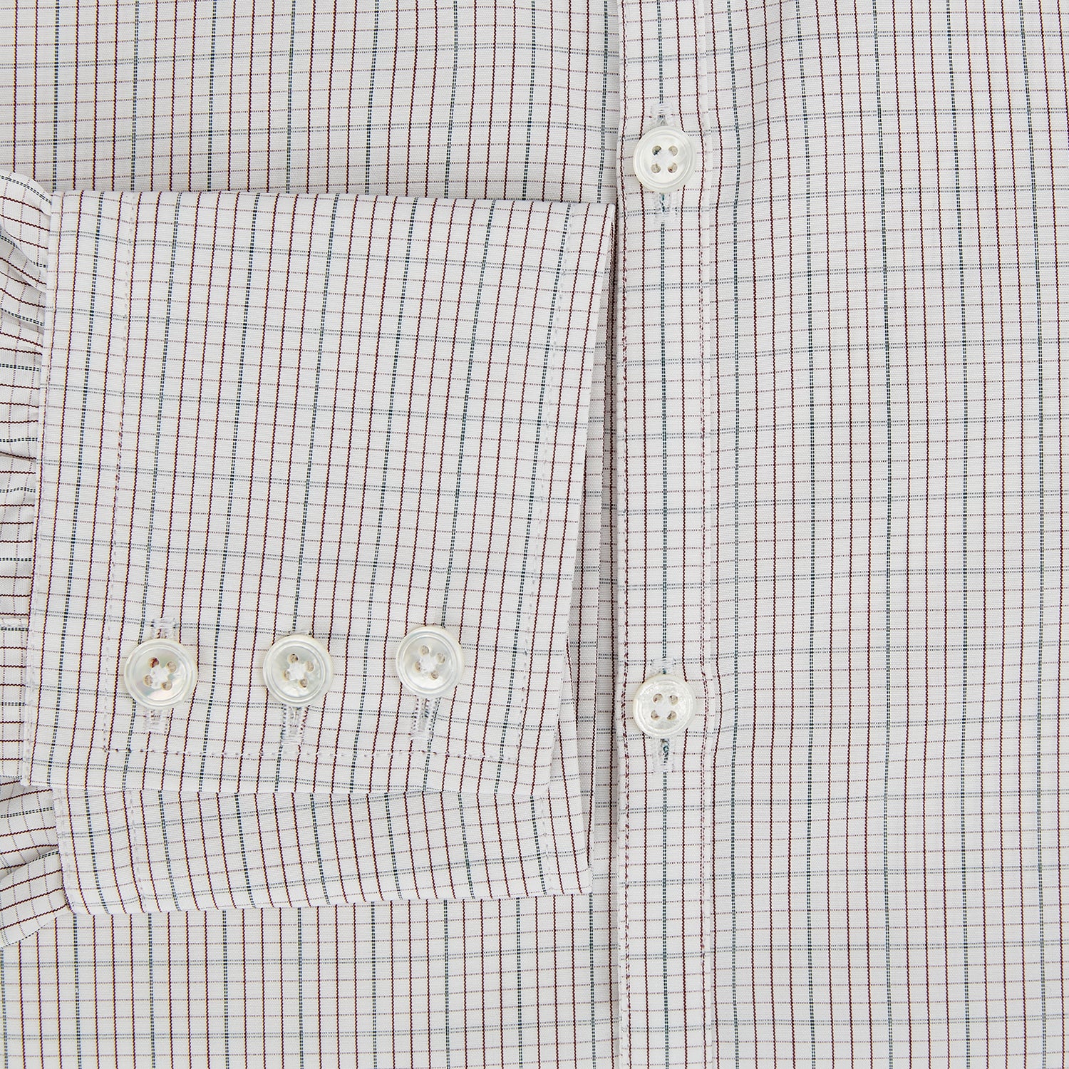 View 4 of product BURGUNDY AND GREEN DOUBLE GRID CHECK WESTMINSTER SHIRT