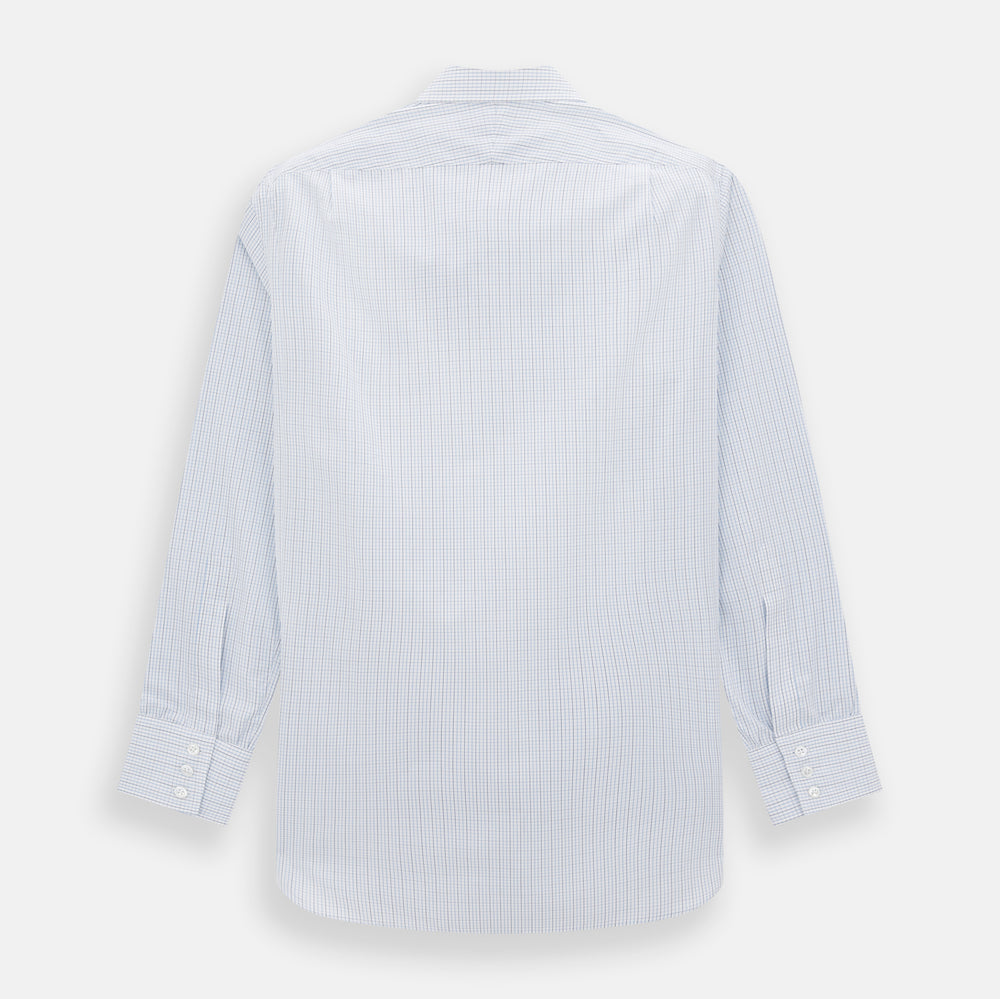 Pale Blue and Navy Grid Check Mayfair Shirt