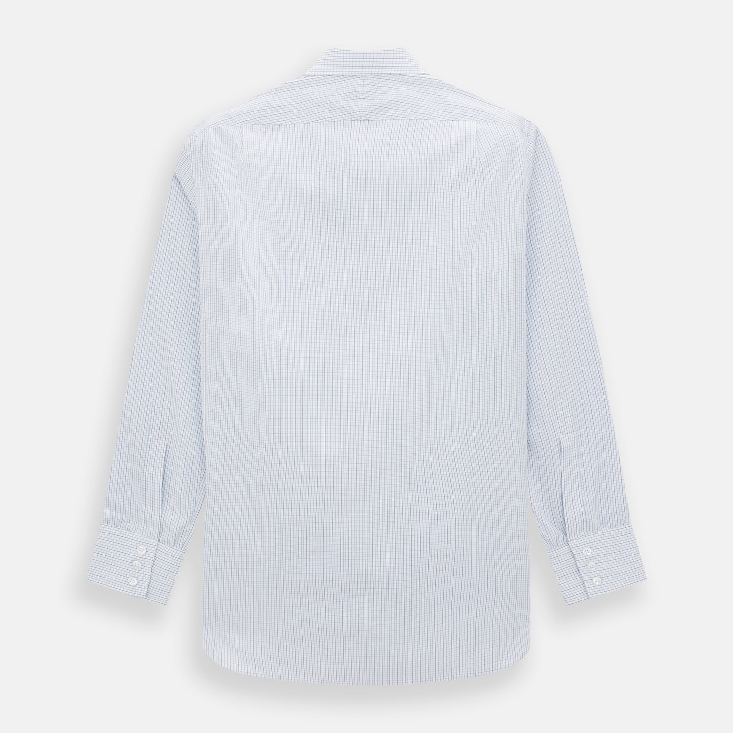 View 3 of product Pale Blue and Navy Grid Check Mayfair Shirt