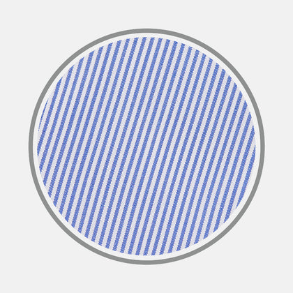 Blue Fine Bengal Stripe Cotton Fabric