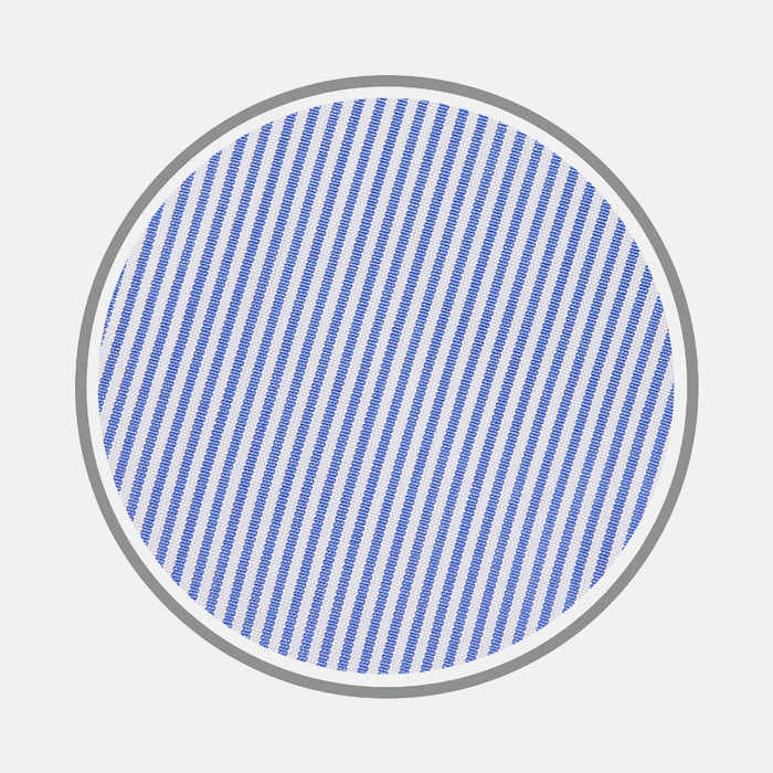 Blue Fine Bengal Stripe Cotton Fabric