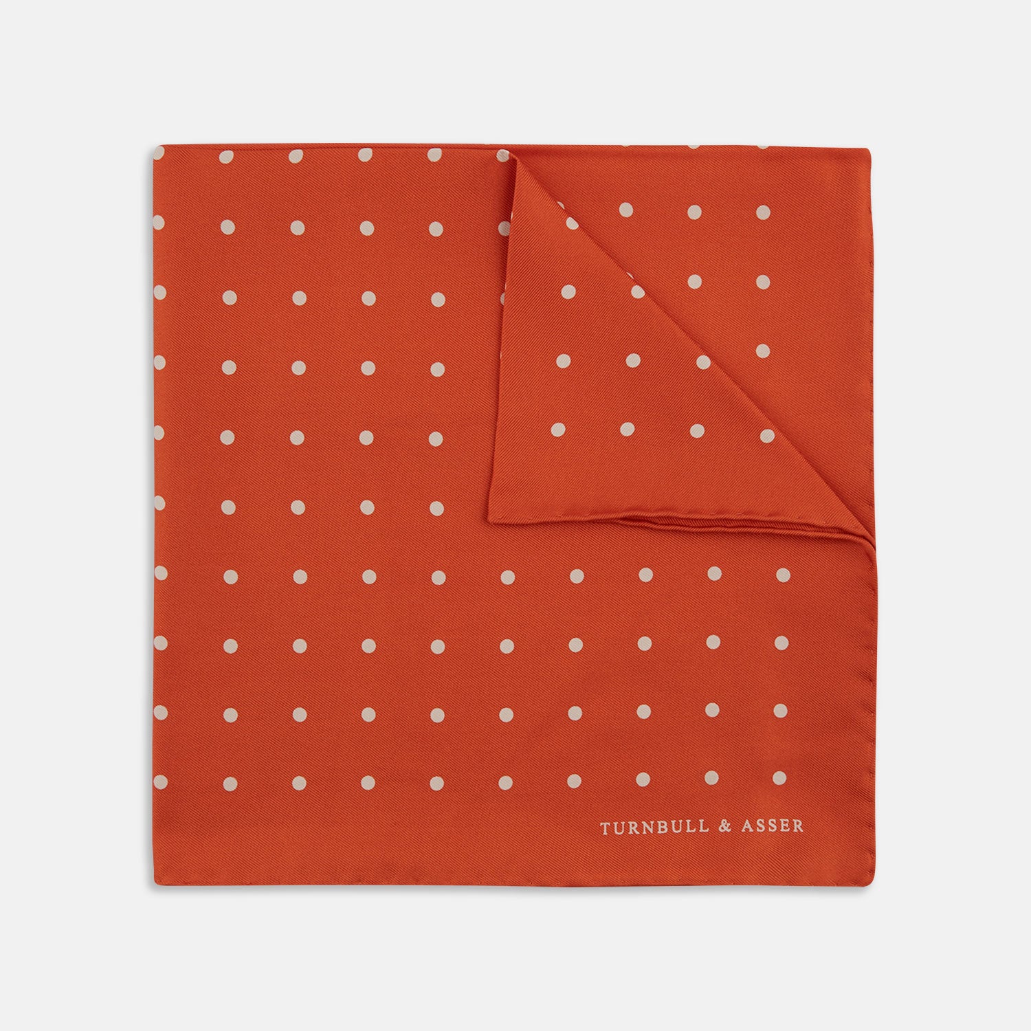 View 1 of product Orange Spot Silk Pocket Square