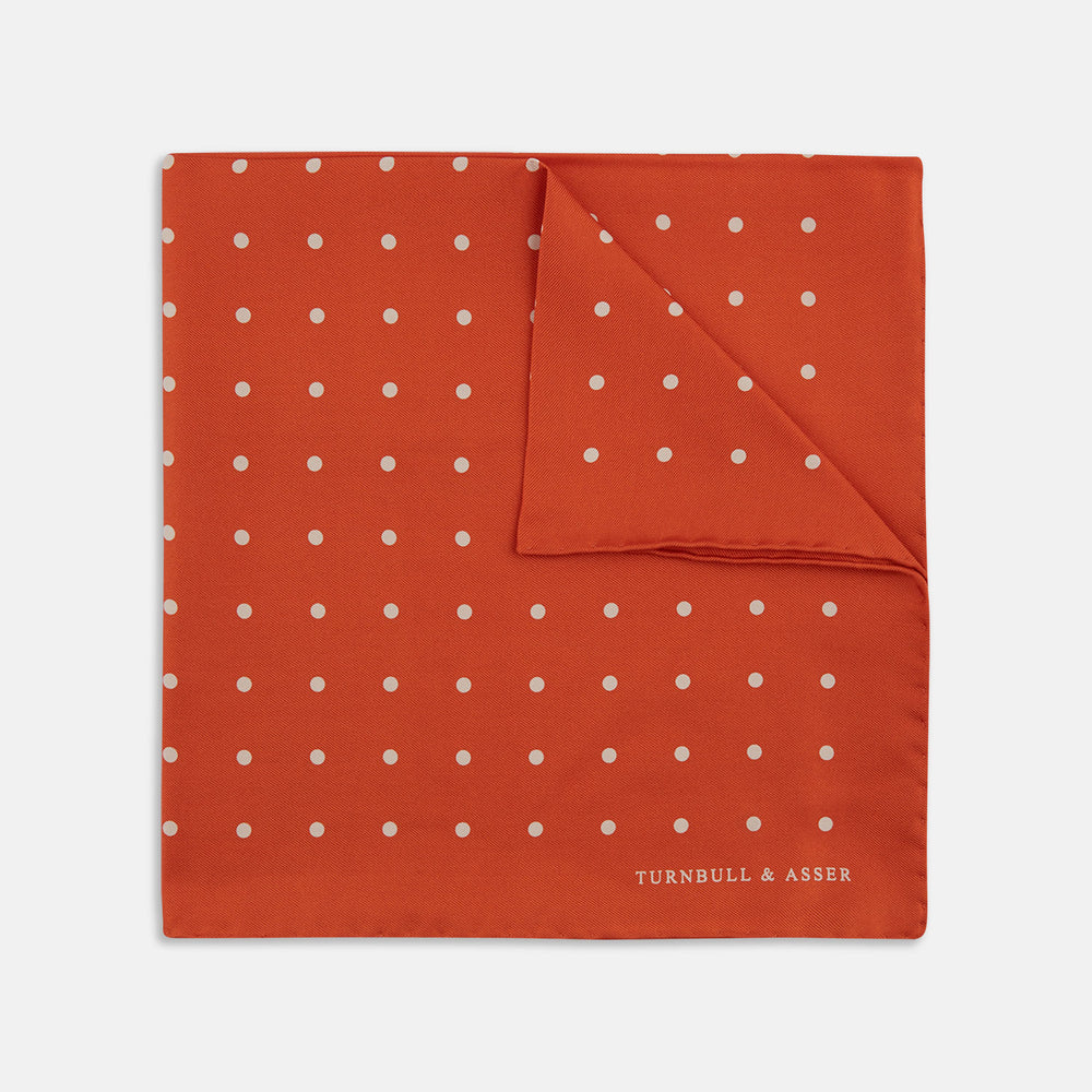 Orange Spot Silk Pocket Square