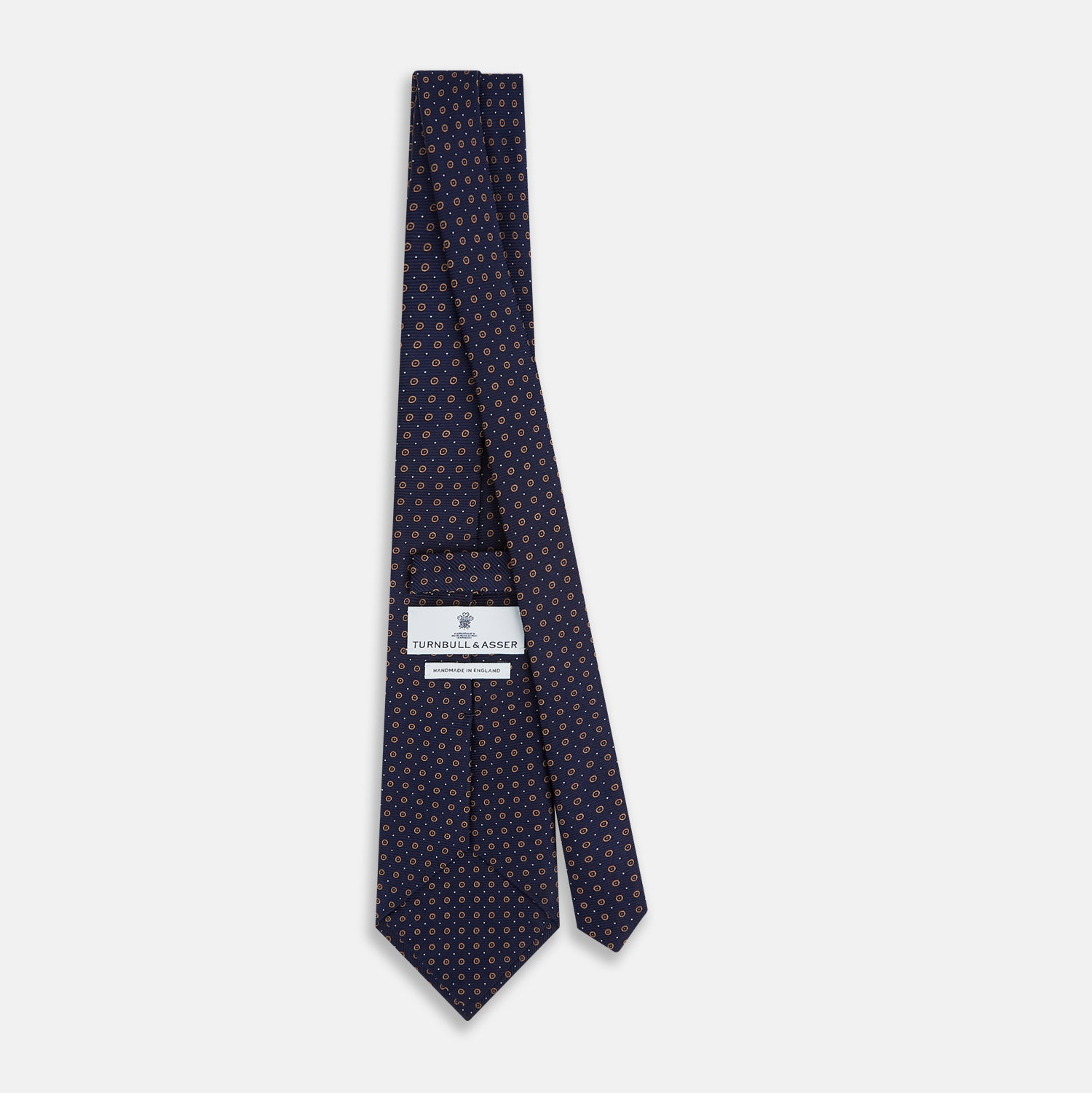 View 4 of product Navy and Brown Circle Silk Tie