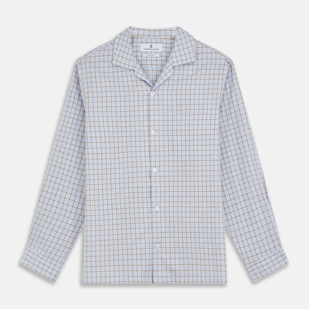 Pale Blue Multi Check Cashmerello Holiday Fit Winnington Shirt