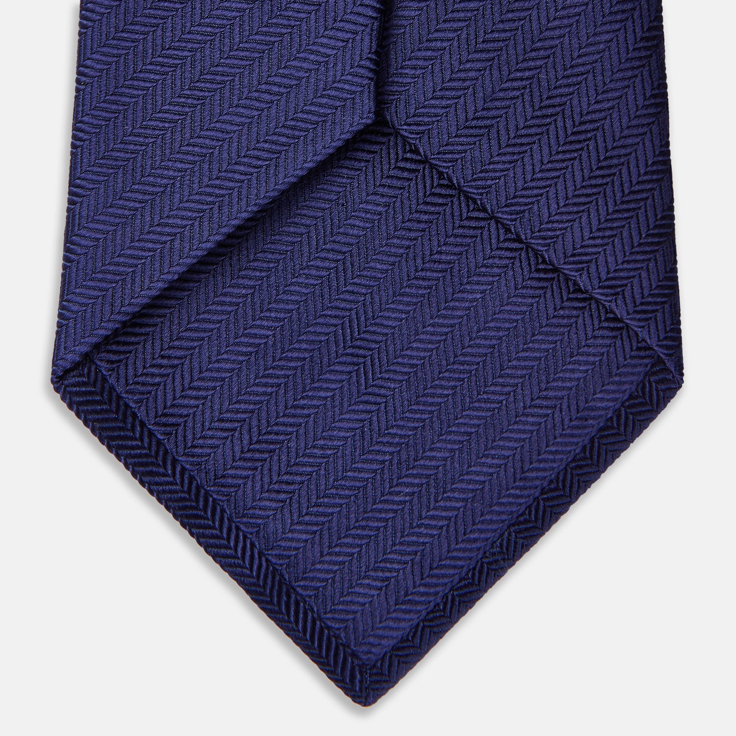 View 3 of product PLAIN HERRINGBONE NAVY TIE