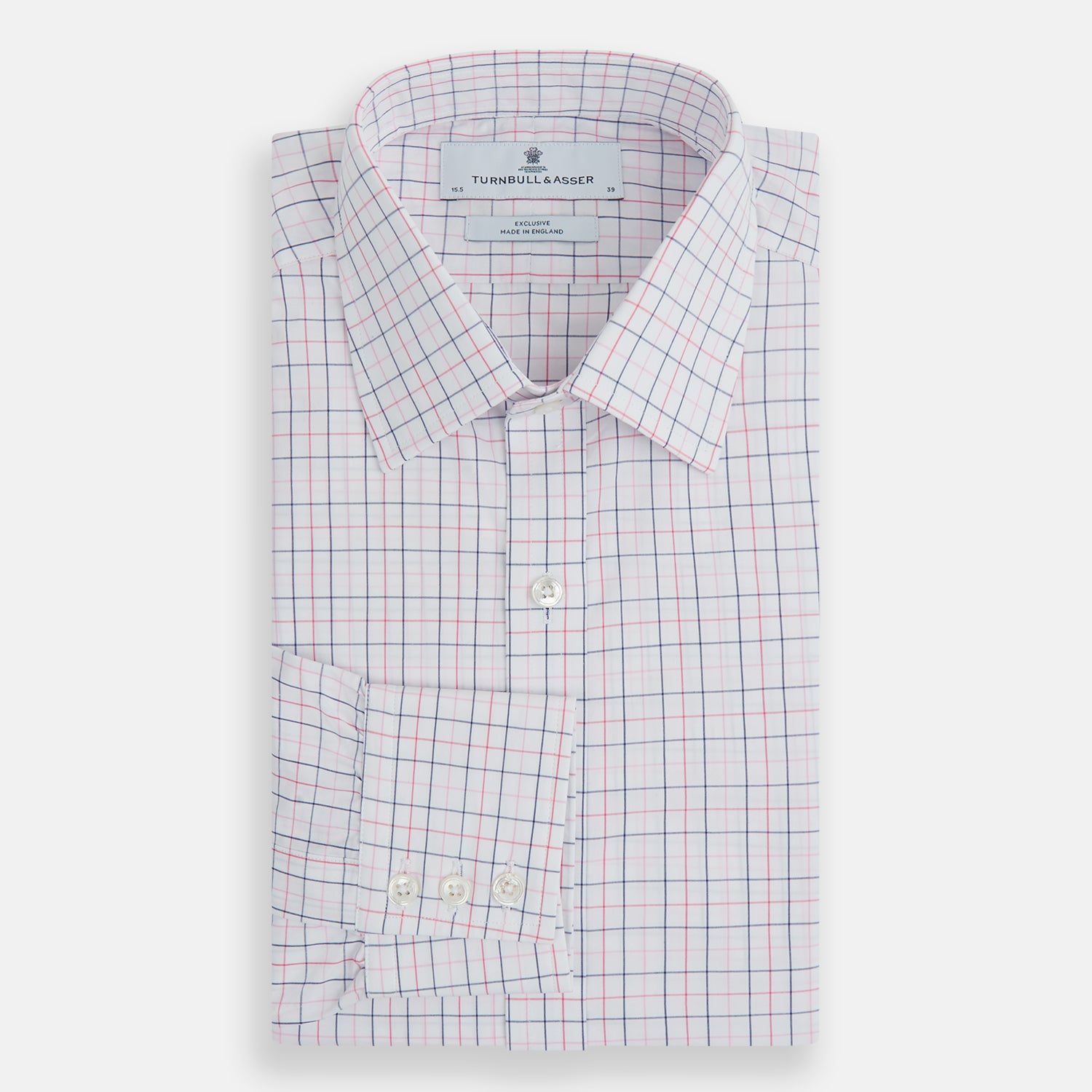 View 5 of product Pink Overlay Grid Check Mayfair Shirt