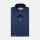 Dark Blue Denim-Cashmere Shirt with Regent Collar and 3-Button Cuffs