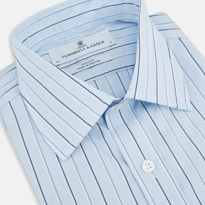 Navy and Blue Combination Stripe Mayfair Shirt Image 1