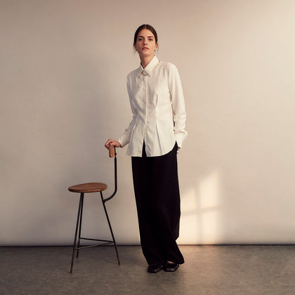 Cream Silk Tailored Bianca Shirt Image 5