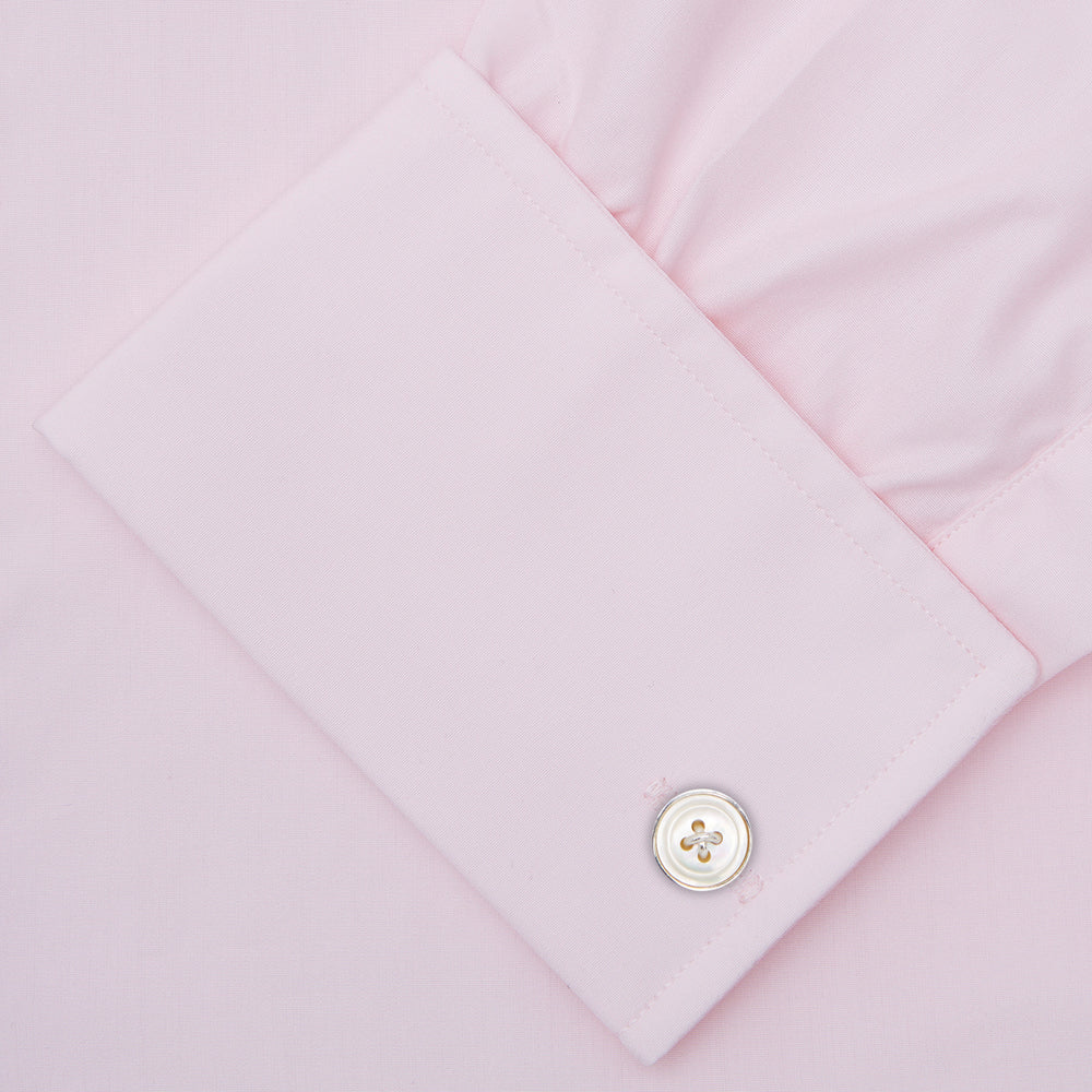 Pink Cotton Shirt with T&A Collar and Double Cuffs