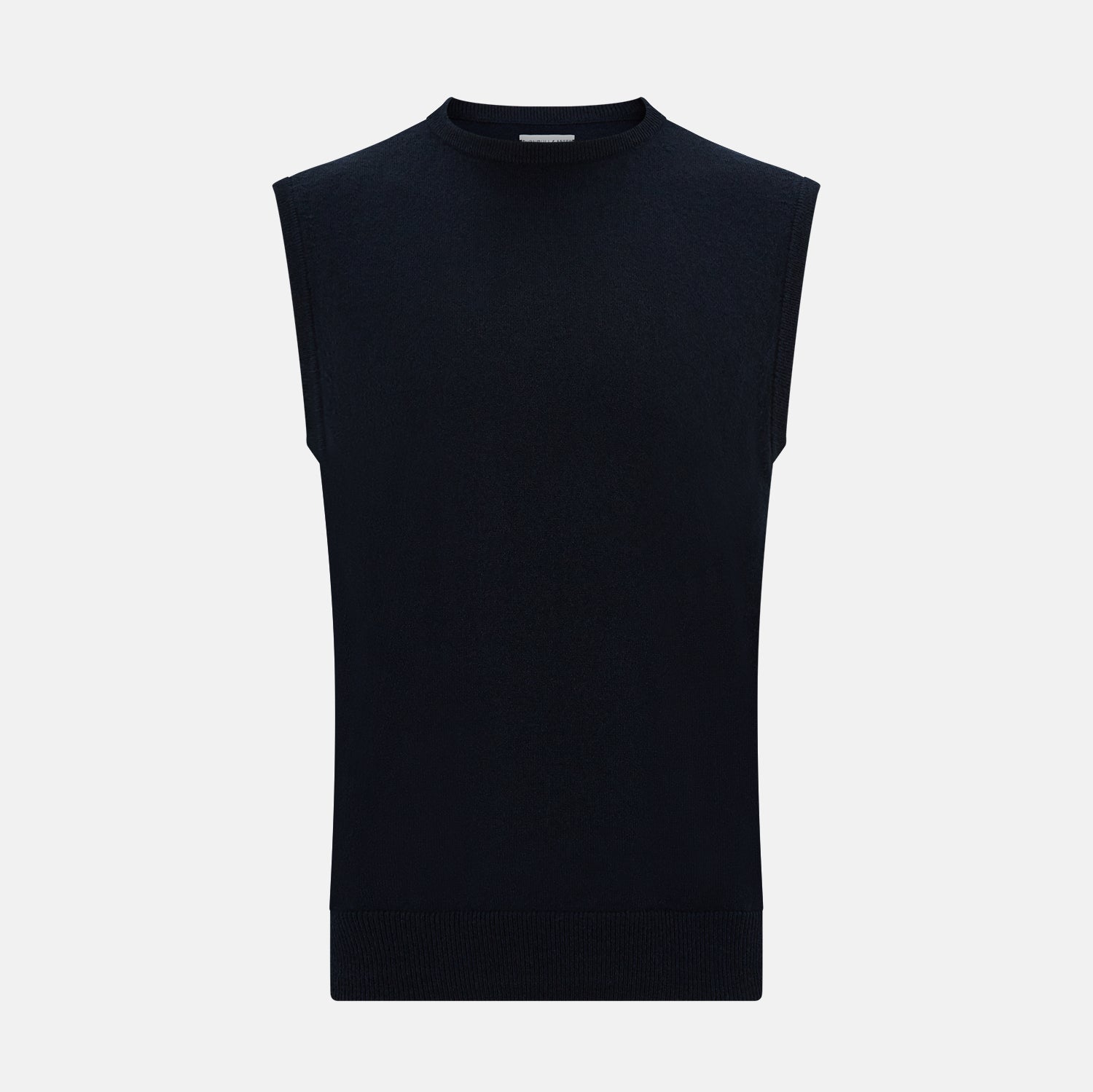 Navy Cashmere Round Neck Vest