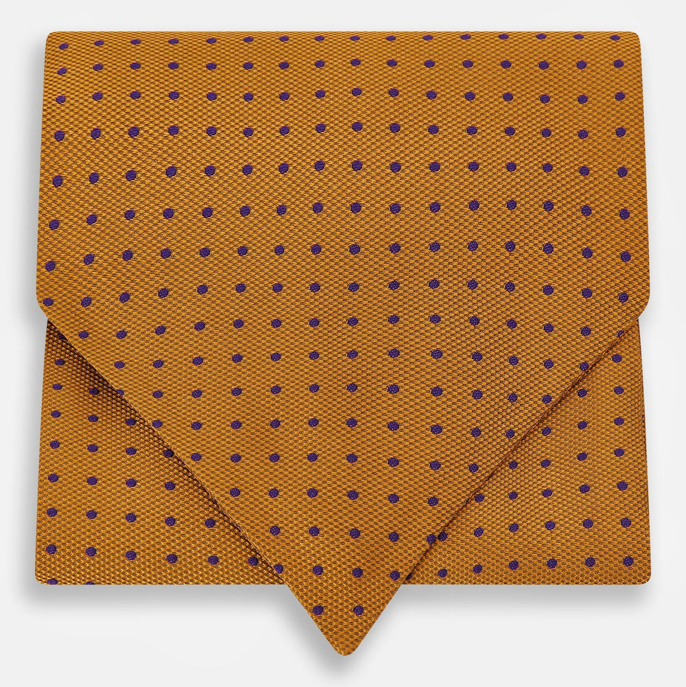 Navy and Orange Micro Dot Silk Cravat