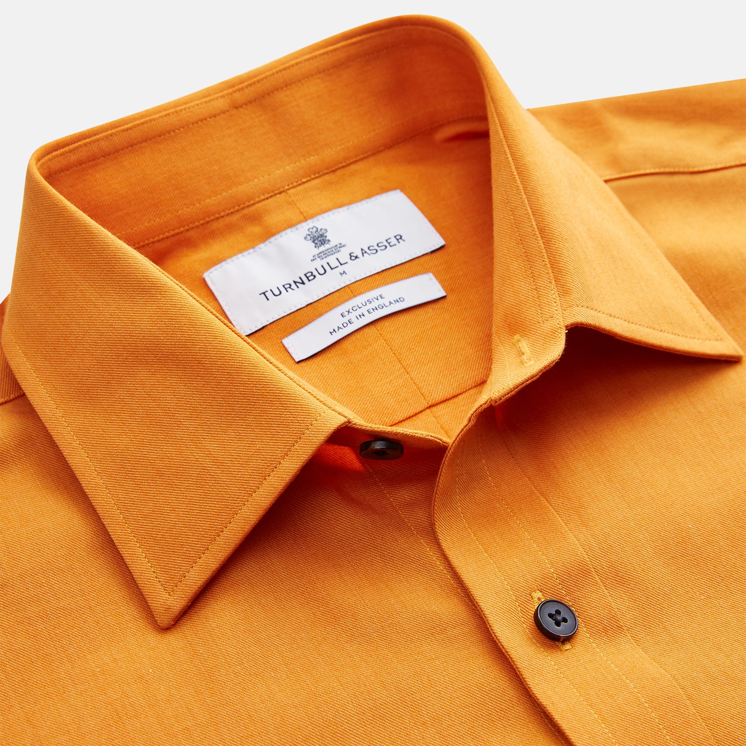 View 3 of product Orange Weekend Fit Cotton & Wool Shirt with Derby Collar and 1 Button Cuffs