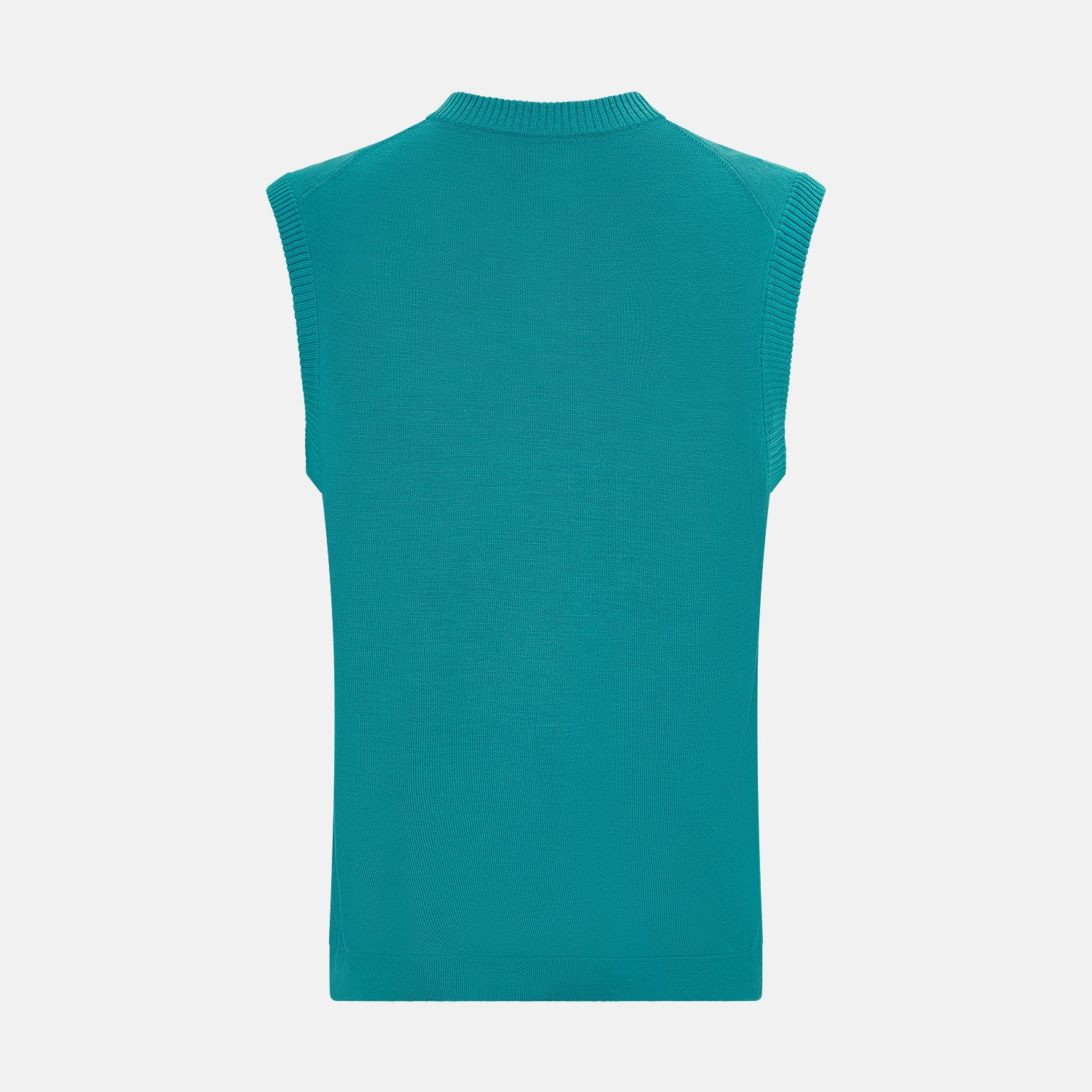 Turquoise Fine Merino V-Neck Vest