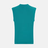 Turquoise Fine Merino V-Neck Vest