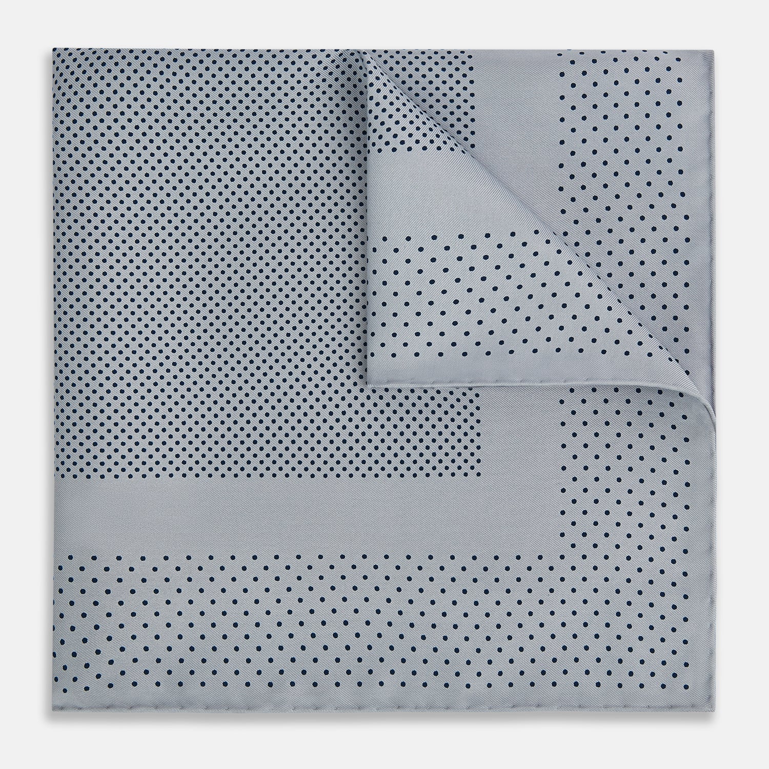 View 6 of product Grey Dot Silk Pocket Square