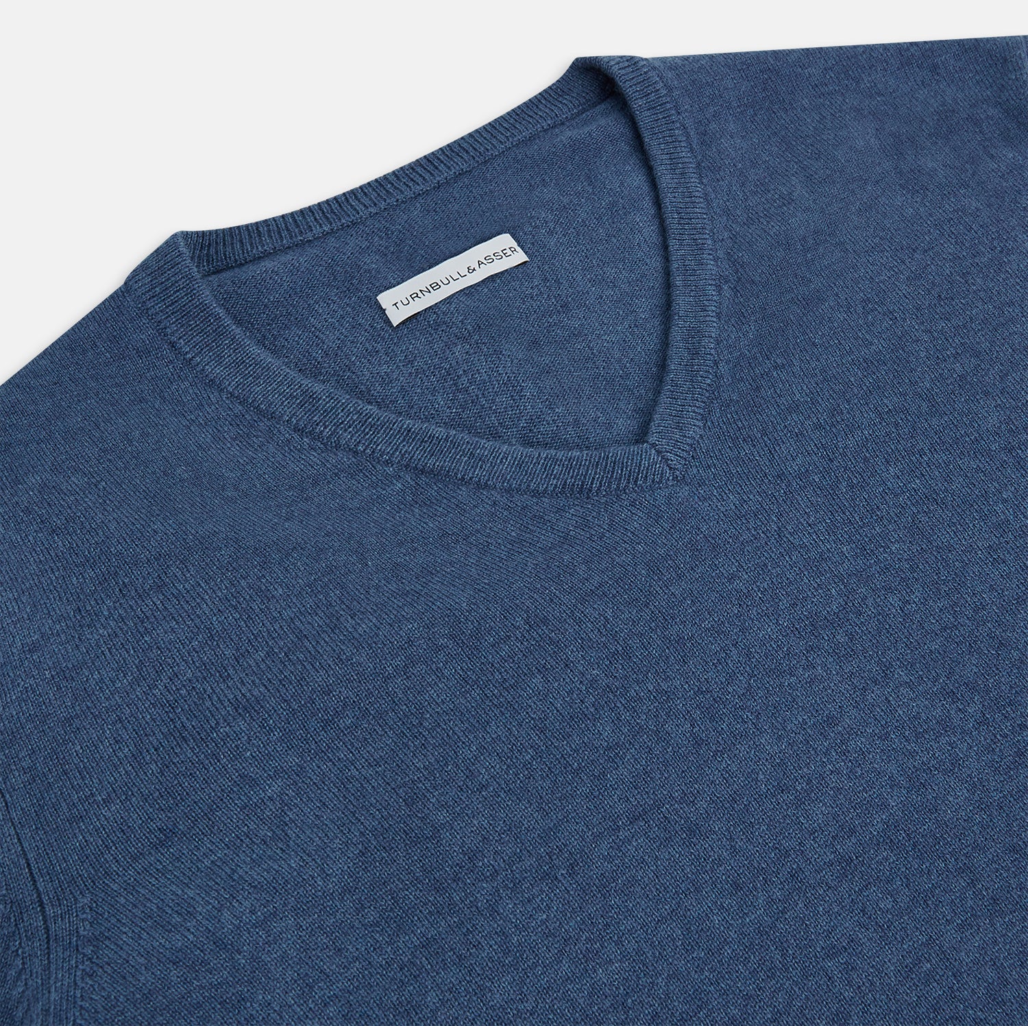 View 2 of product Pacific Blue Cashmere V-Neck Jumper
