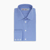 View 7 of product Mid-Blue Gingham Check Shirt with T&amp;A Collar and 3-Button Cuffs