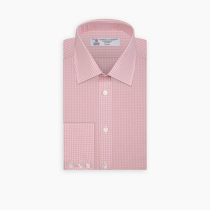 Light Pink Gingham Check Shirt with T&amp;A Collar and 3-Button Cuffs Image 6