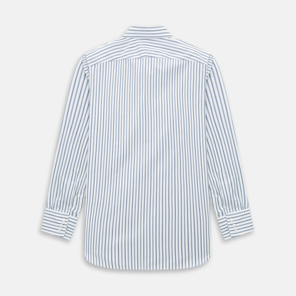 SAPPHIRE BLUE MULTI TRACK STRIPE WINDSOR SHIRT