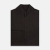 View 4 of product Brown Merino High Neck Zipped Cardigan