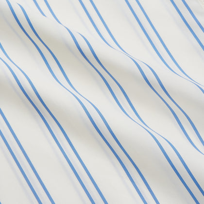 Blue and Off-White Stripe Cotton Weekend Fit Finch Shirt Image 4