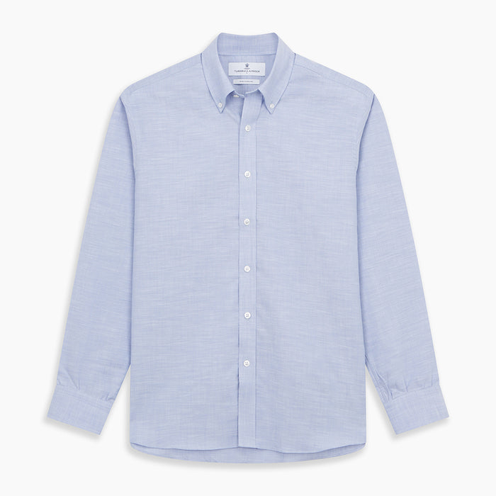 Pale Blue Weekend Fit Hayne Shirt With Dorset Collar And 1-Button Cuffs Image 5