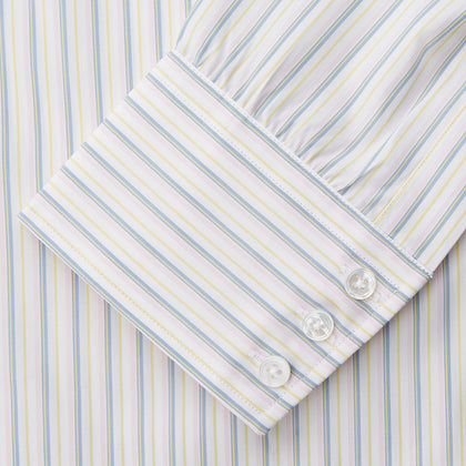 Green Multi Stripe Cotton Regular Fit Mayfair Shirt Image 2