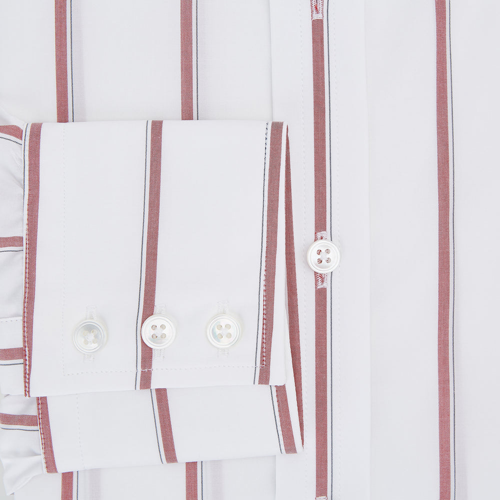 Dark Red Track Stripe Mayfair Shirt