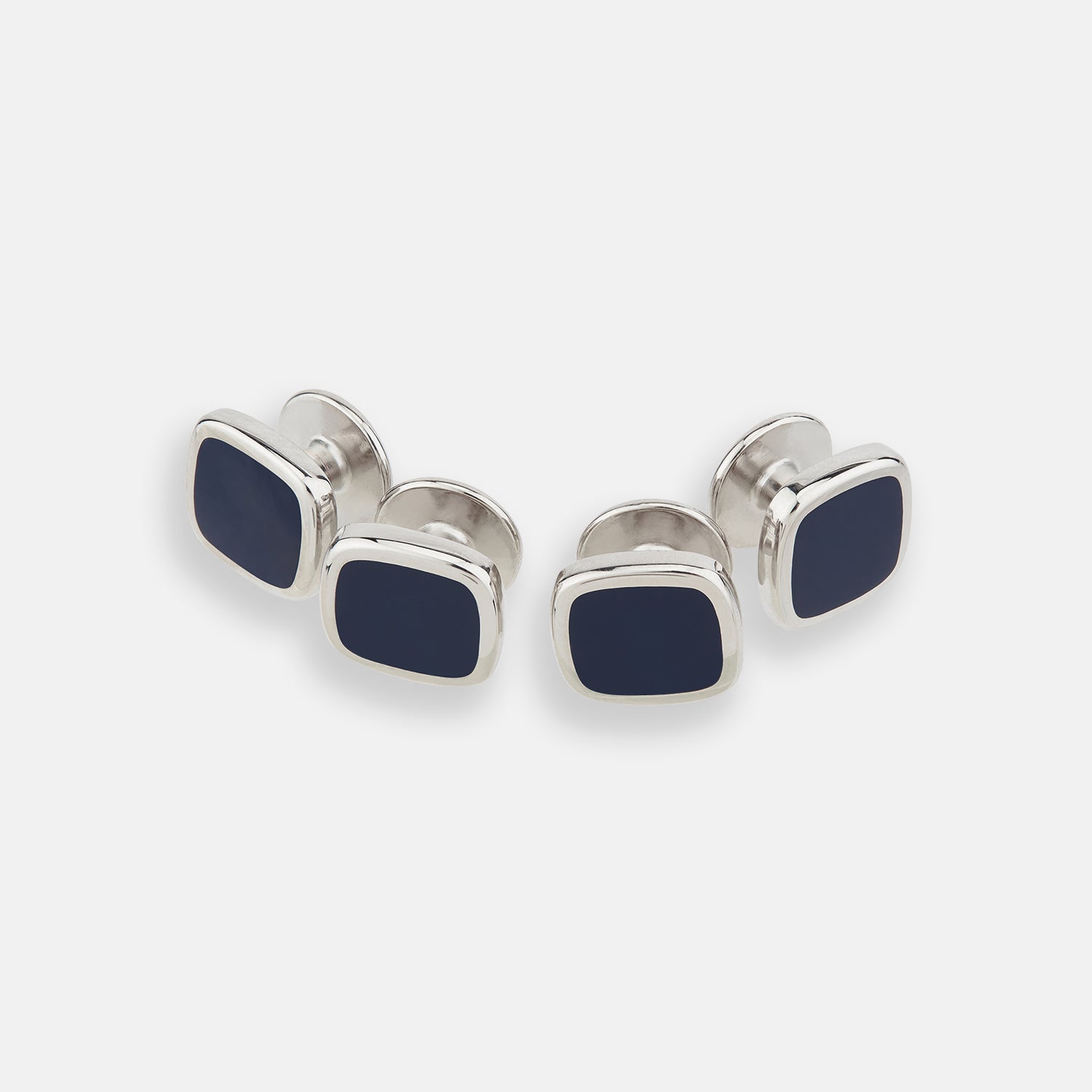 View 1 of product Navy Rounded Square Dress Studs
