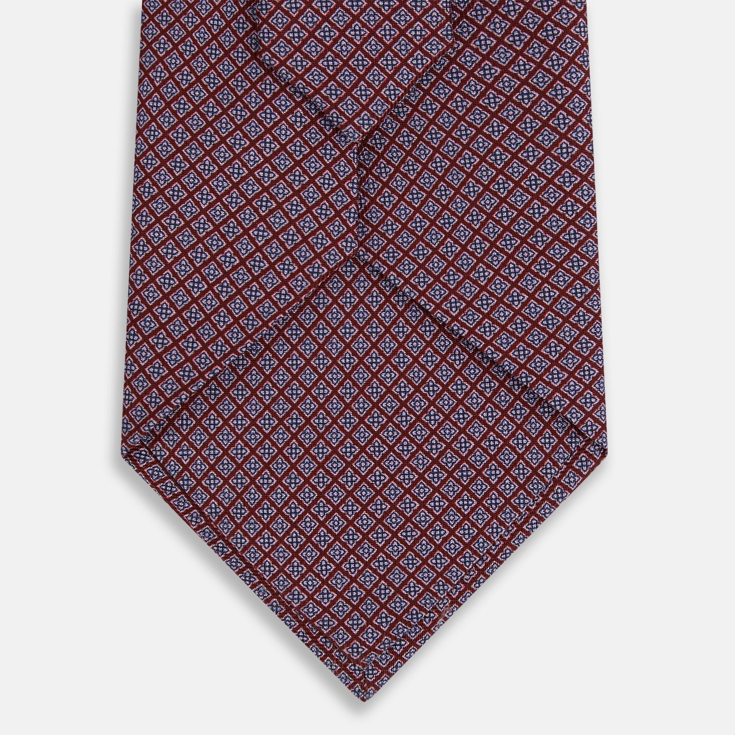 View 3 of product Indies Red Floral Square-Print Silk Tie