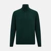 View 1 of product Forest Green Half-Zip Cashmere Jumper