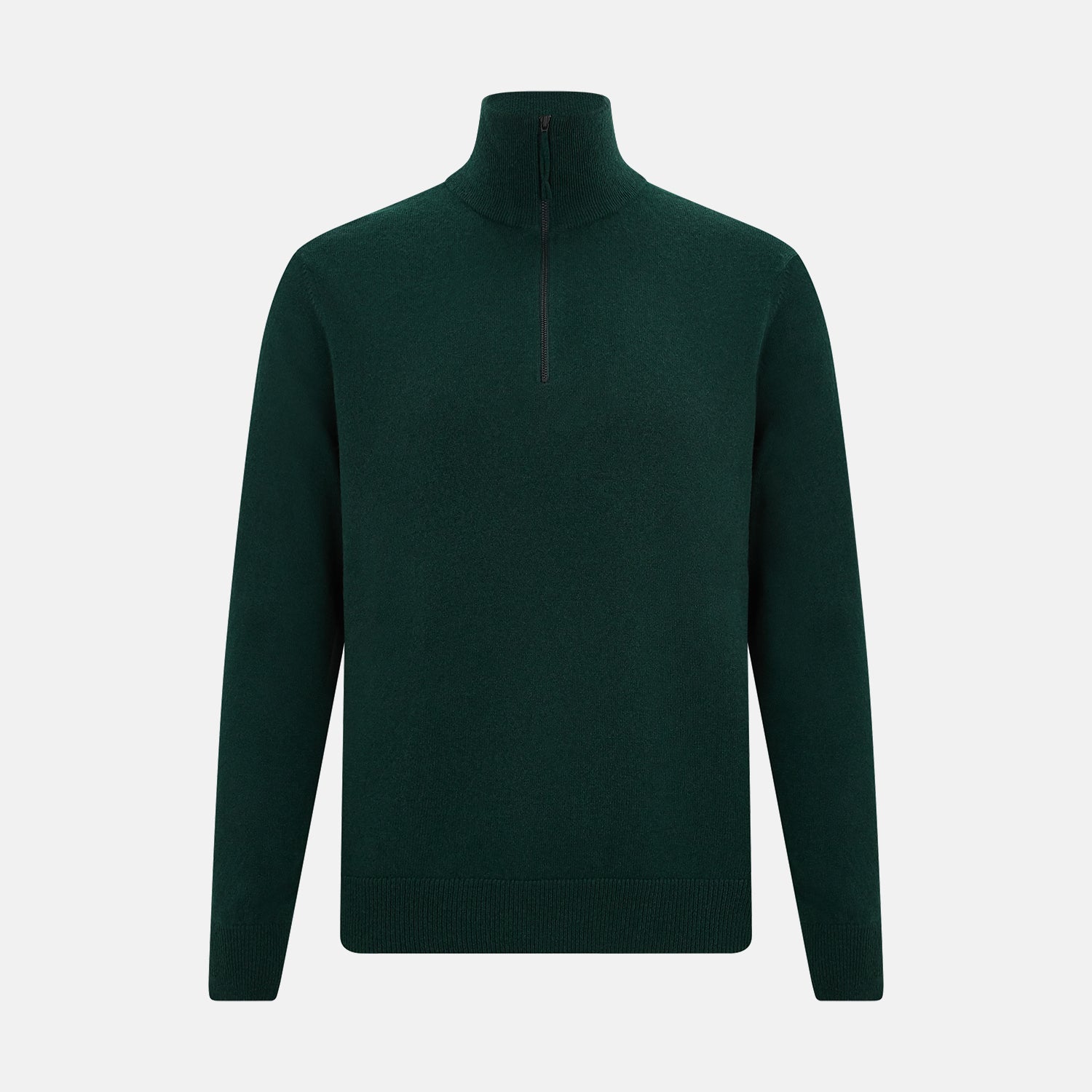 View 1 of product Forest Green Half-Zip Cashmere Jumper