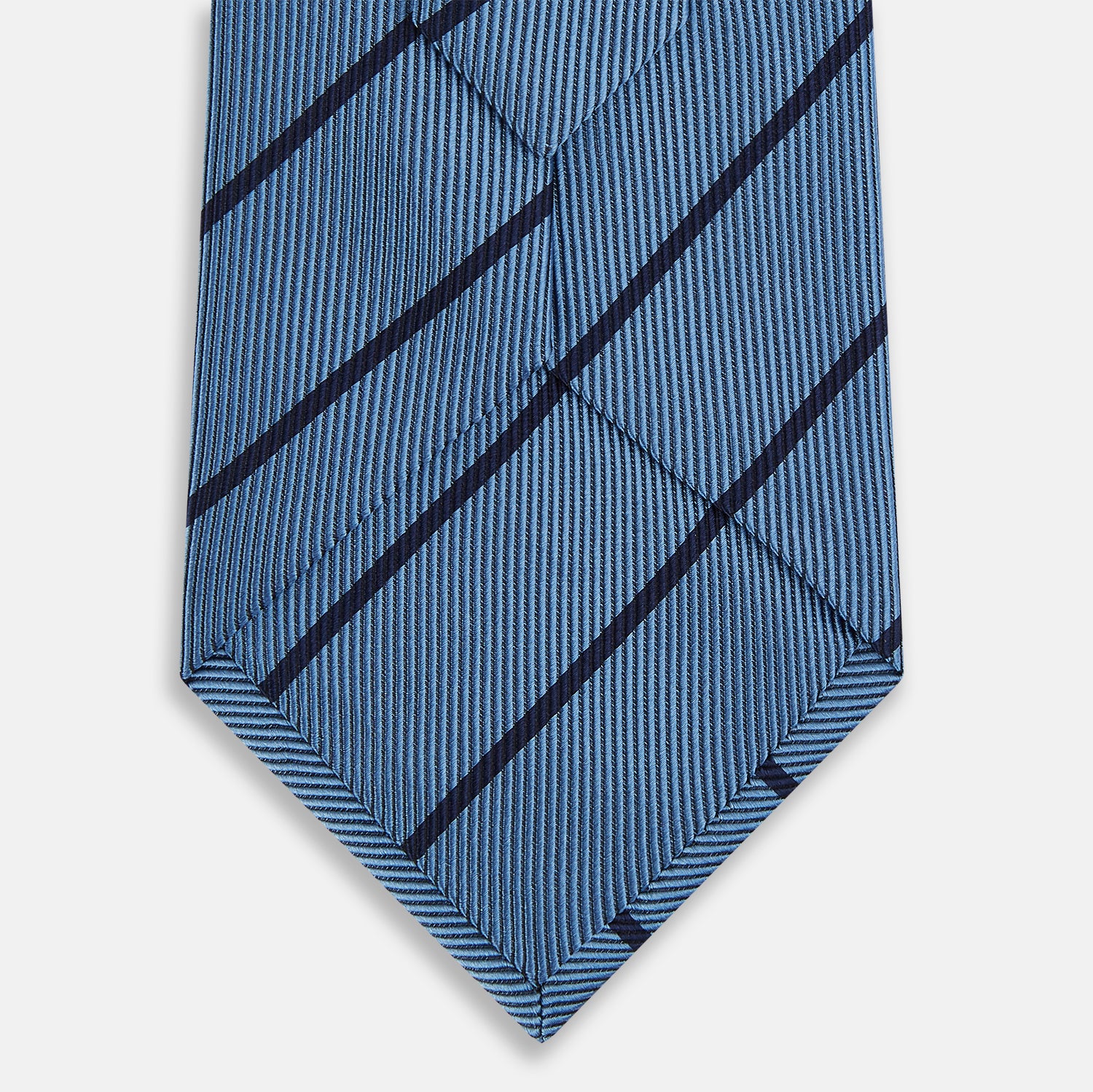 View 3 of product Blue and Navy Blazer Stripe Silk Tie
