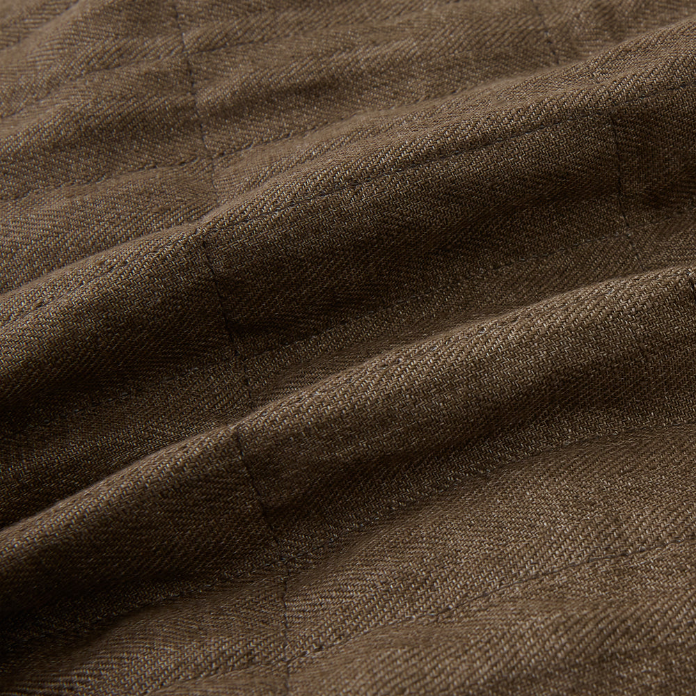 Pine Cone Quilted Linen Herringbone Waistcoat