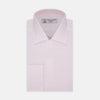 Pink Herringbone Superfine Cotton Shirt with T&A Collar and Double Cuffs