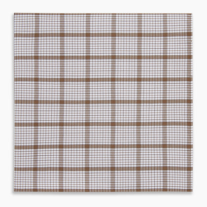 Hand Rolled Brown Overlay Check Handkerchief Image 4