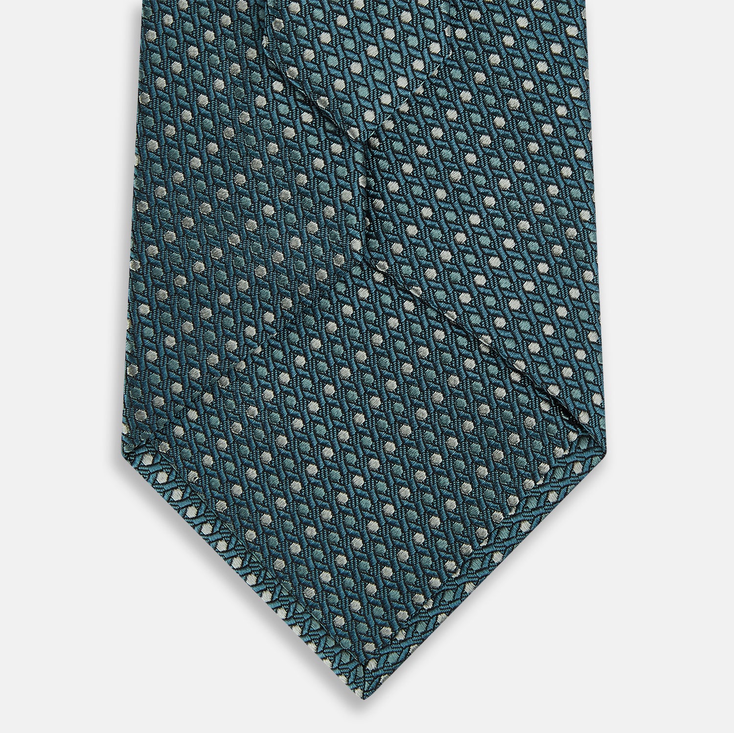 View 3 of product Teal Micro Hexagon Silk Tie