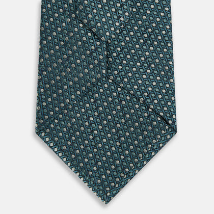 Teal Micro Hexagon Silk Tie Image 2