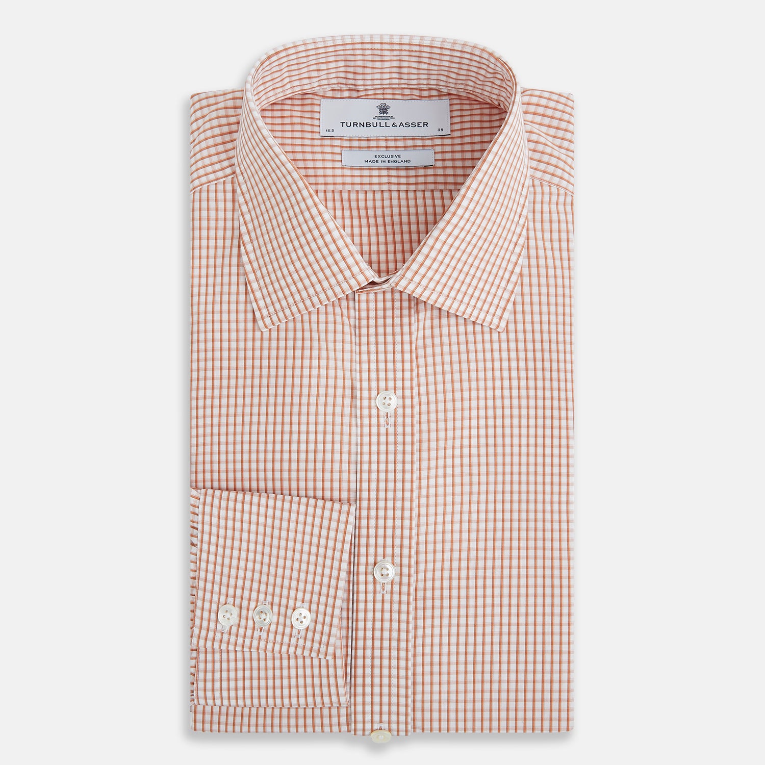 View 5 of product Orange Micro Shadow Check Mayfair Shirt