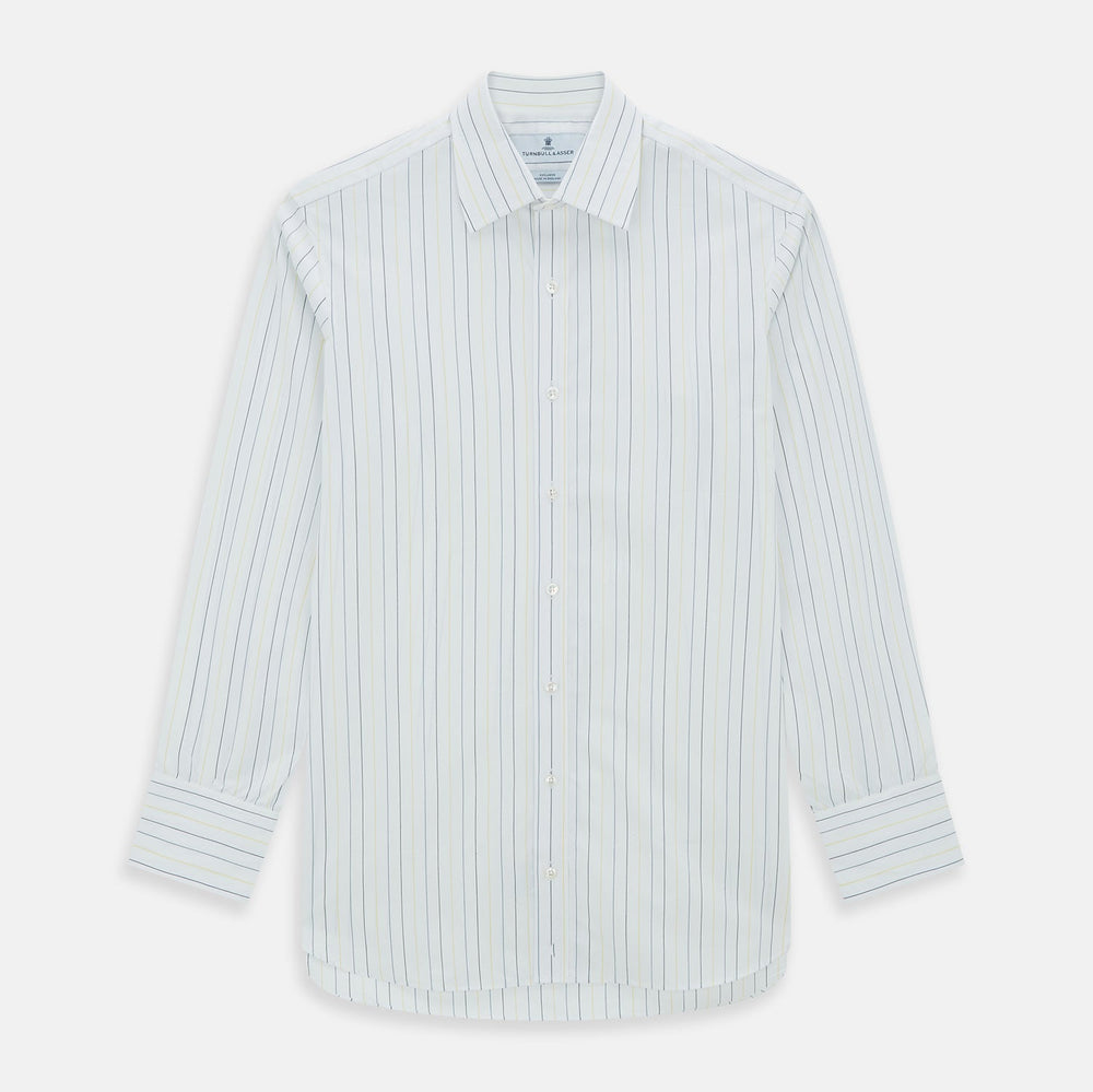 Navy and Yellow Wide Pinstripe Mayfair Shirt