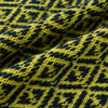 View 3 of product Petrol Green and Chartreuse Diamond-Patterned Cashmere Knitted Scarf