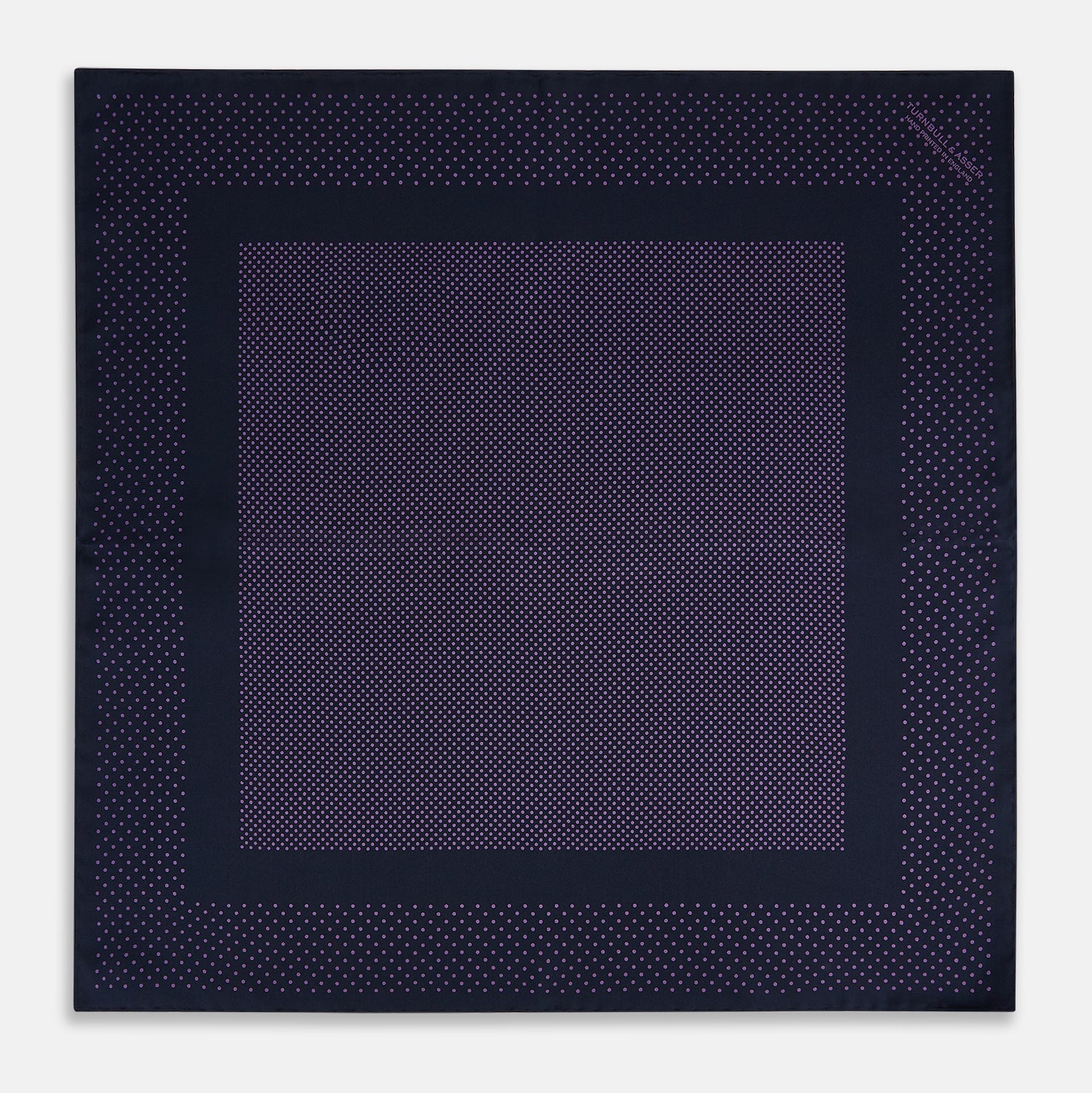 View 4 of product Navy and Purple Dot Silk Pocket Square