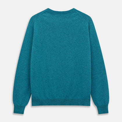 Teal Glenn Crew Neck Jumper Image 2