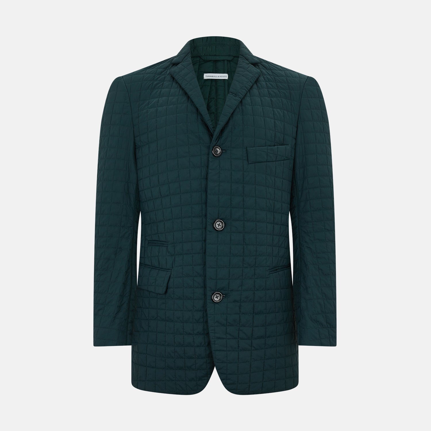 View 1 of product Fulham Forest Green Single-Breasted Quilted Blazer