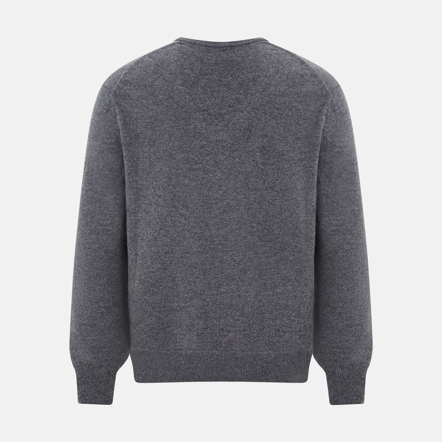 View 6 of product Storm Grey Cashmere V-neck Jumper