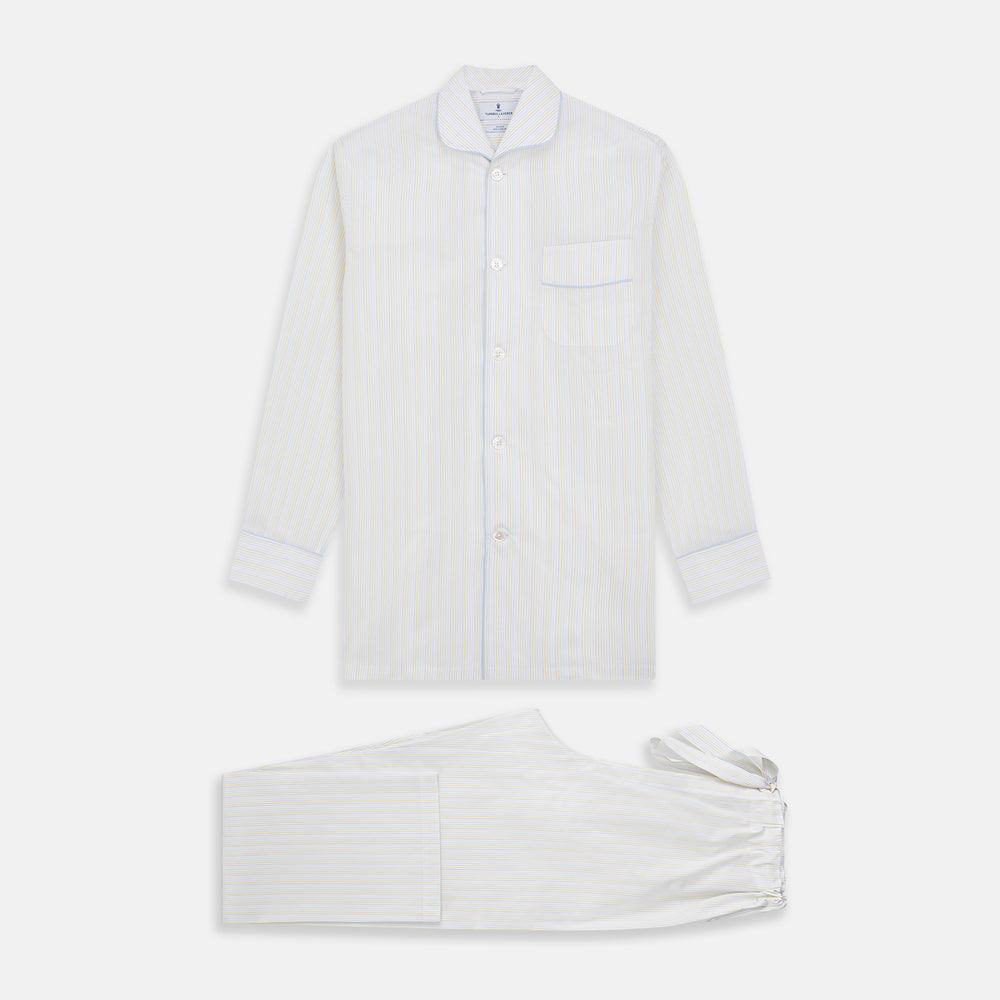 Yellow Multi Stripe Cotton Quin Pyjama Set