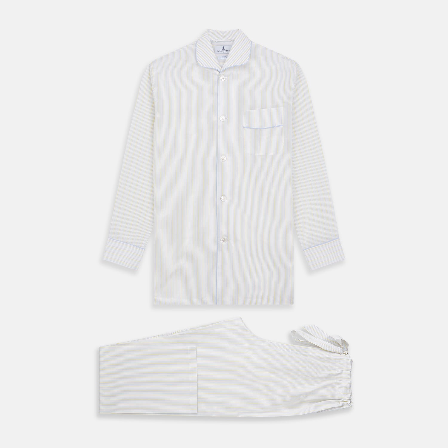 View 1 of product Yellow Multi Stripe Cotton Quin Pyjama Set