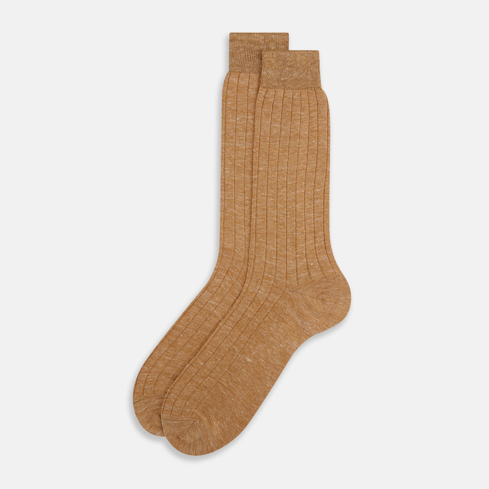 Rust Linen Mid-Length Socks